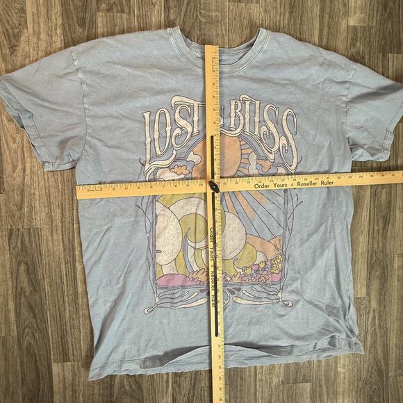 Lost In Bliss Hollister Graphic Tee Light Wash Oversized 100% Cotton XL - Picture 3 of 5